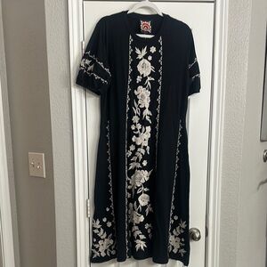 Black Knot Floral Embroidered Dress